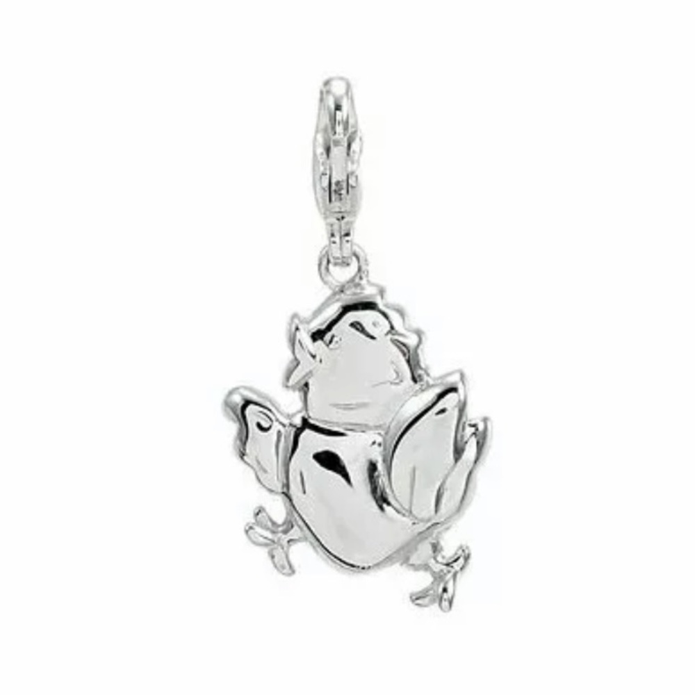 Sterling Silver Baby Chick Charm Lobster Clasp